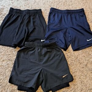 Kids Nike Black and Navy Athletic Shorts Set
